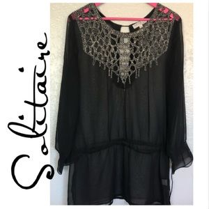 Solitaire Black Swim Cover Up